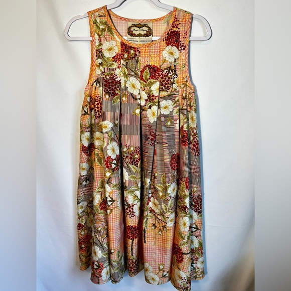 Anthropologie‎ Preeti Kapoor Women's Tesanee Floral Sleeveless Swing Dress Sz XS - Picture 4 of 11